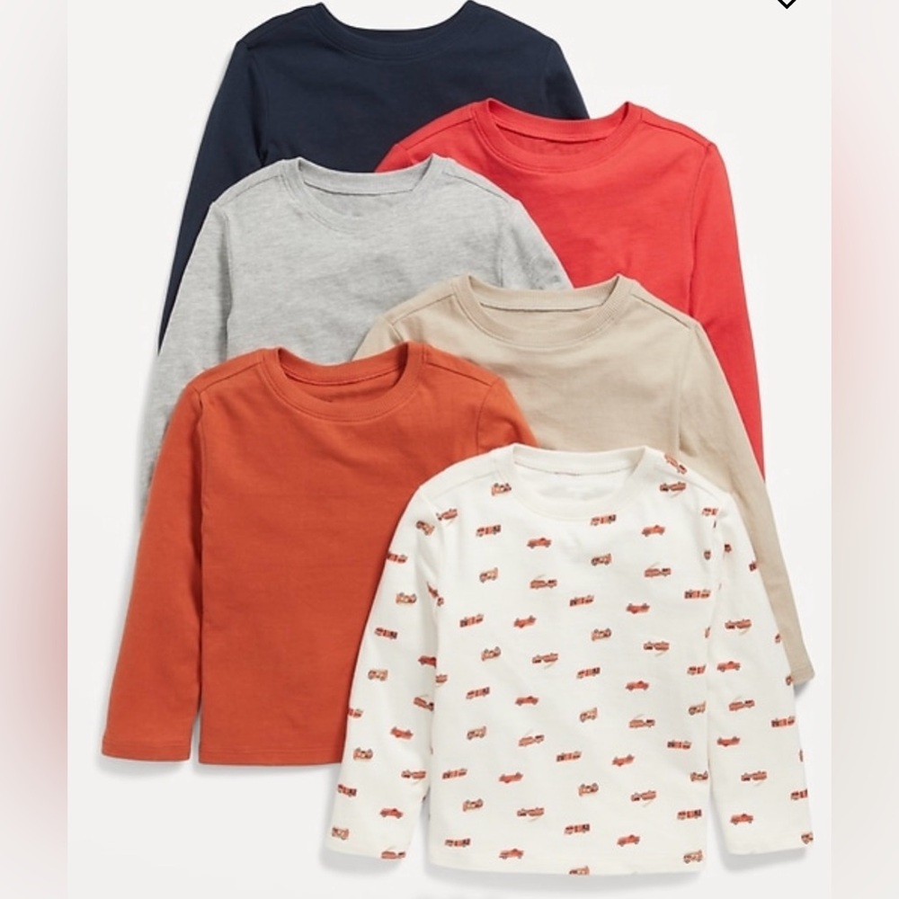 Old Navy Unisex Long Sleeve T-shirt 6 Pack